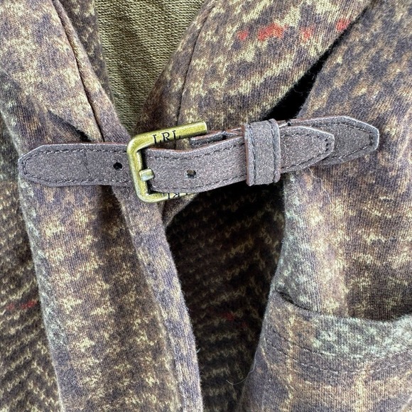 LRL Ralph Lauren Jeans Co. Brown Knit Cardigan Sweater Buckle Side Sz M - Picture 5 of 7